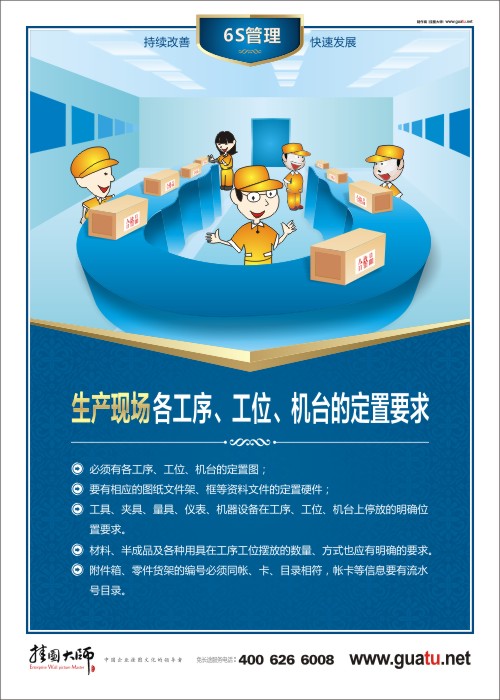 生產(chǎn)現(xiàn)場各工序、工位、機臺的定置要求 關(guān)于6s的圖片