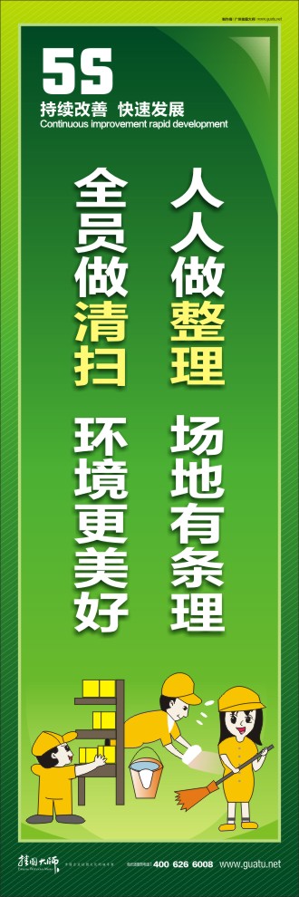 5s車間標(biāo)語 人人做整理，場地有條理