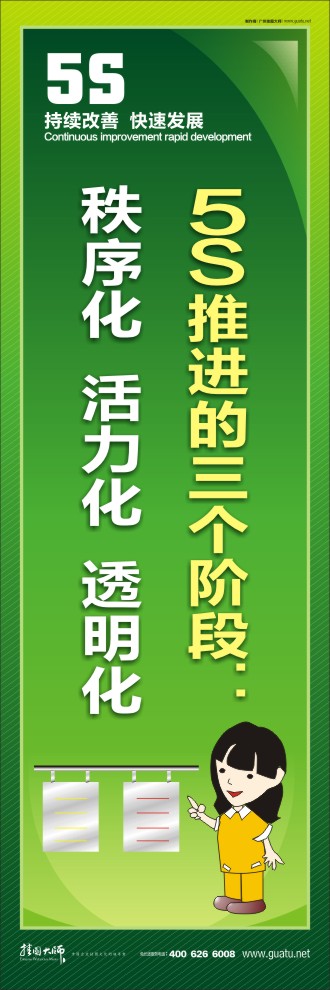 推行5s標(biāo)語 5S推進的三個階段：秩序化  活力化  透明化