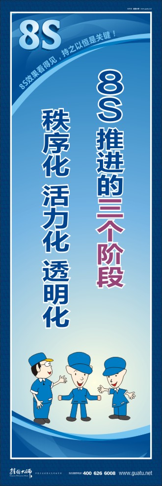 8s標(biāo)語 8S推進(jìn)的三個(gè)階段秩序化 活力化 透明化